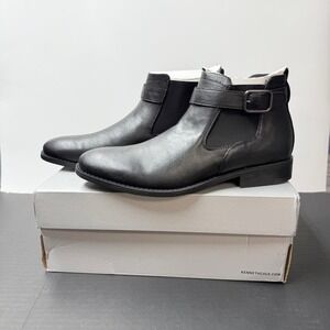 Kenneth Cole Unlisted Half Tide Black Chelsea Boots Buckle Ankle Mens 7